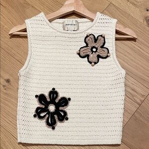 Industry Crochet Tank Top with Floral Accents